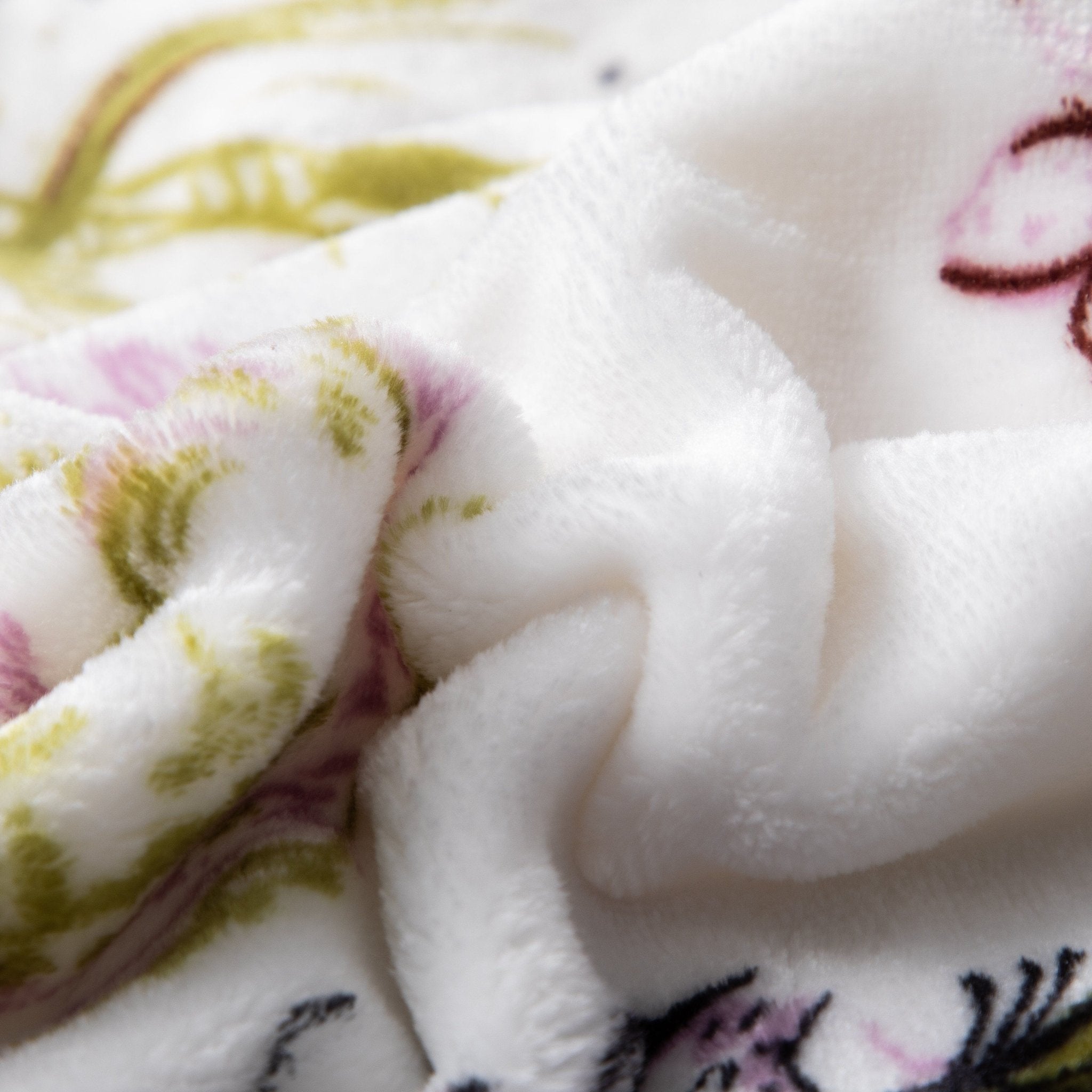 DaDa Bedding Floral Blossoms Spring Cottage Birds Soft Fleece Throw Blanket (XY1010) - Rustic Avenue