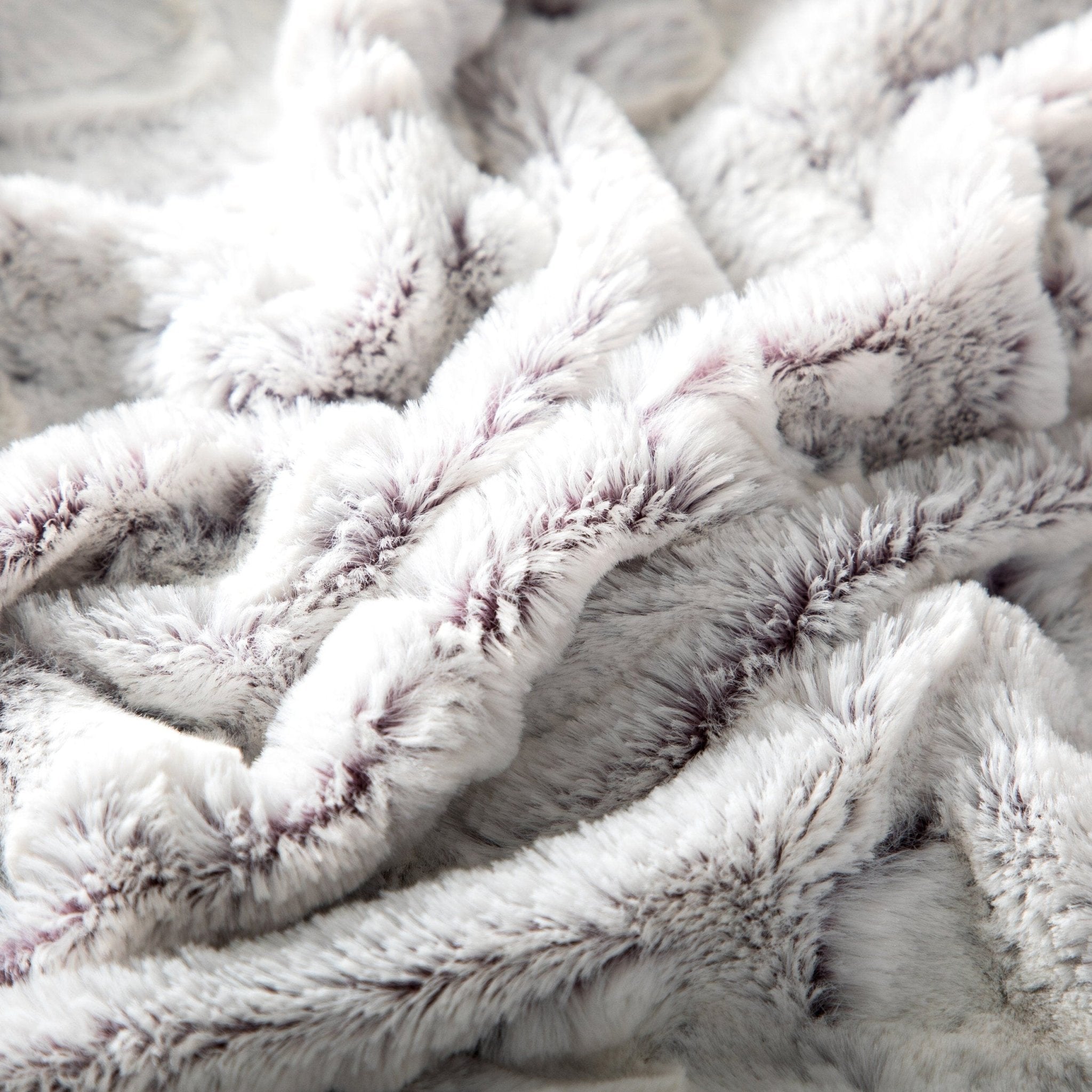 DaDa Bedding Luxury Dreamy Milky White & Purple Sherpa Backside Faux Fur Throw Blanket (M3395) - Rustic Avenue