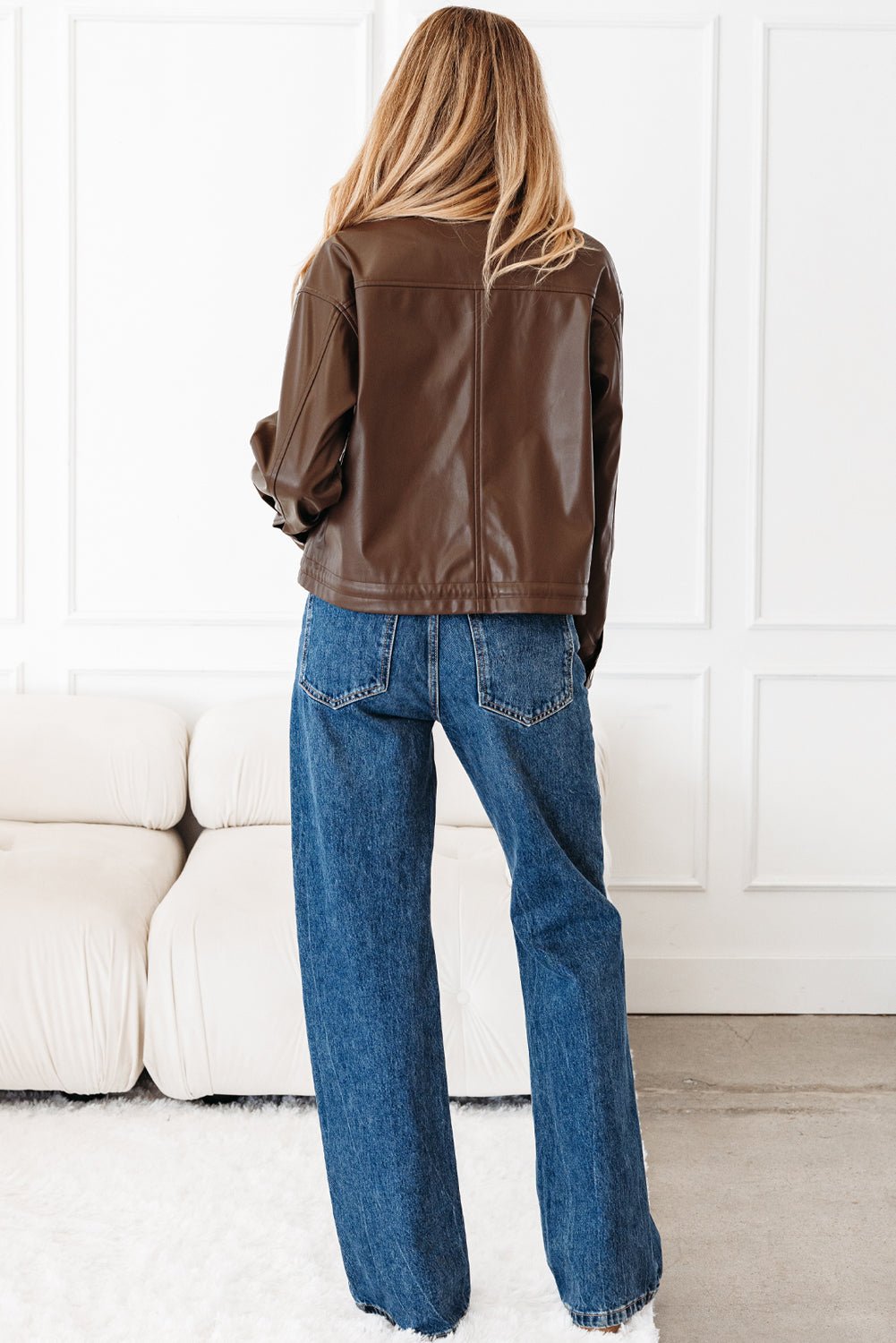 Mila Drawstring Hem Leather Jacket - Rustic Avenue