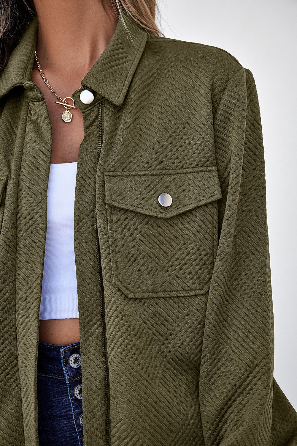 Remi Zip Up Flap Shirt - Rustic Avenue