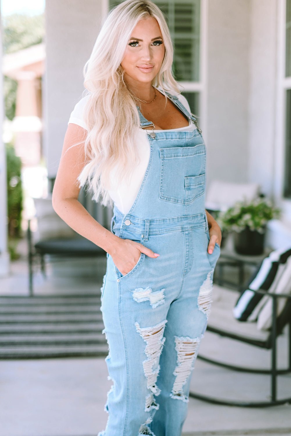 Sophia Constructed Bib Distressed Overalls - Rustic Avenue