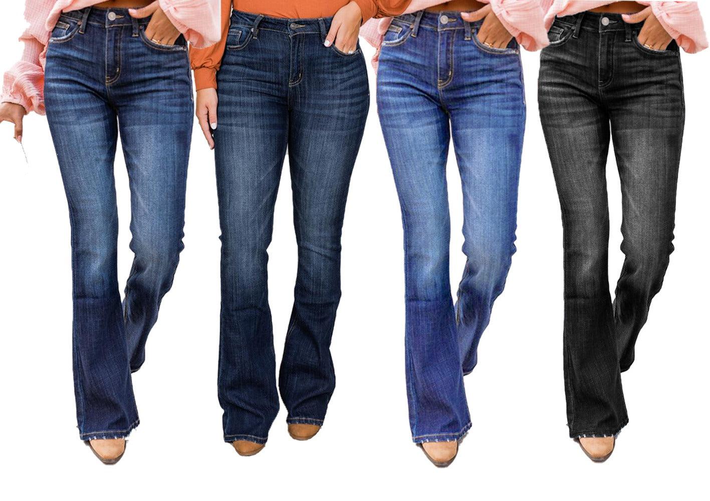 Classic Cowgirl High Waisted Flared Denim Jeans for Women | Flattering Fit & Timeless Style - Rustic Avenue