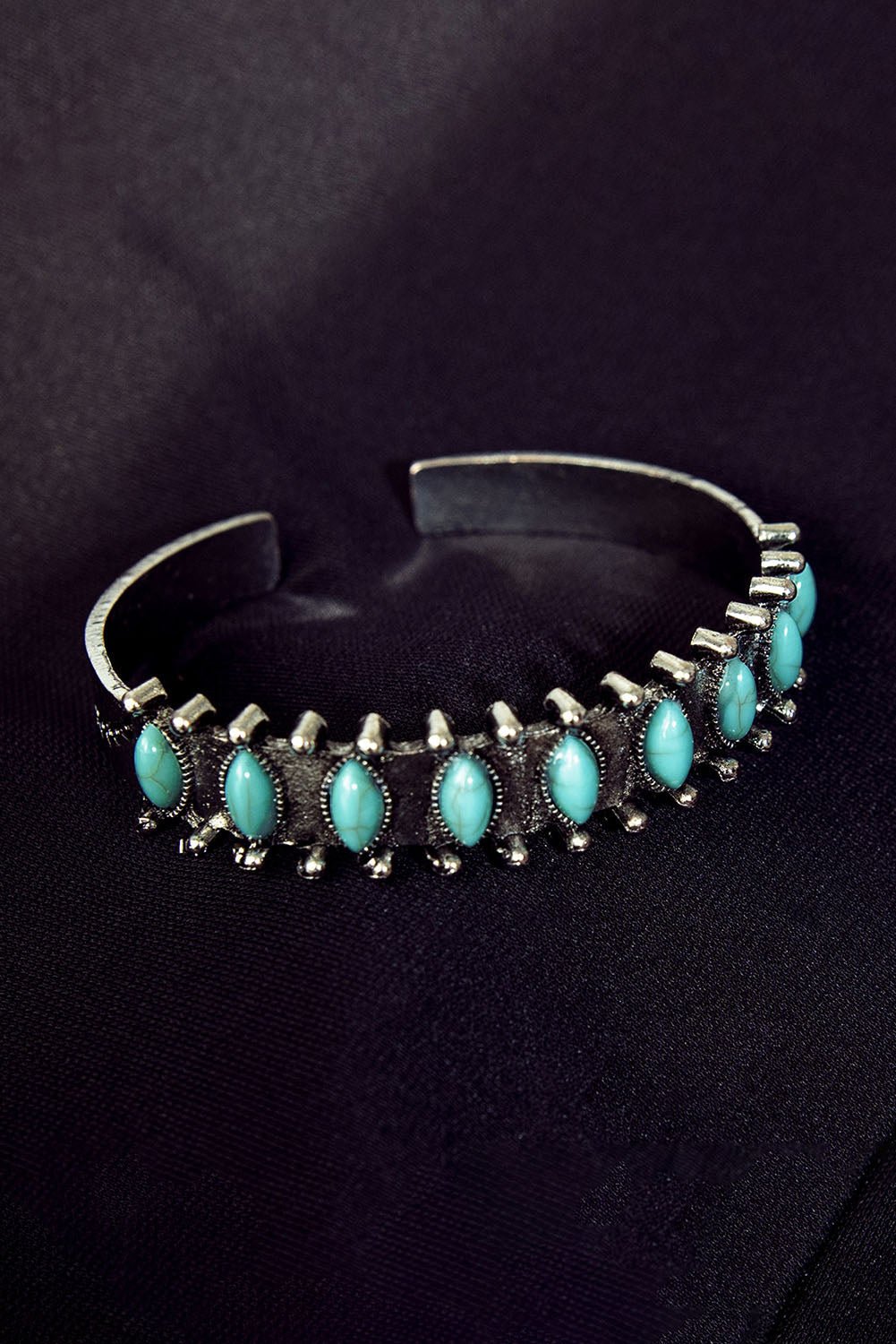 Green Boho Turquoise Gem Beaded Open Bracelet - Rustic Avenue