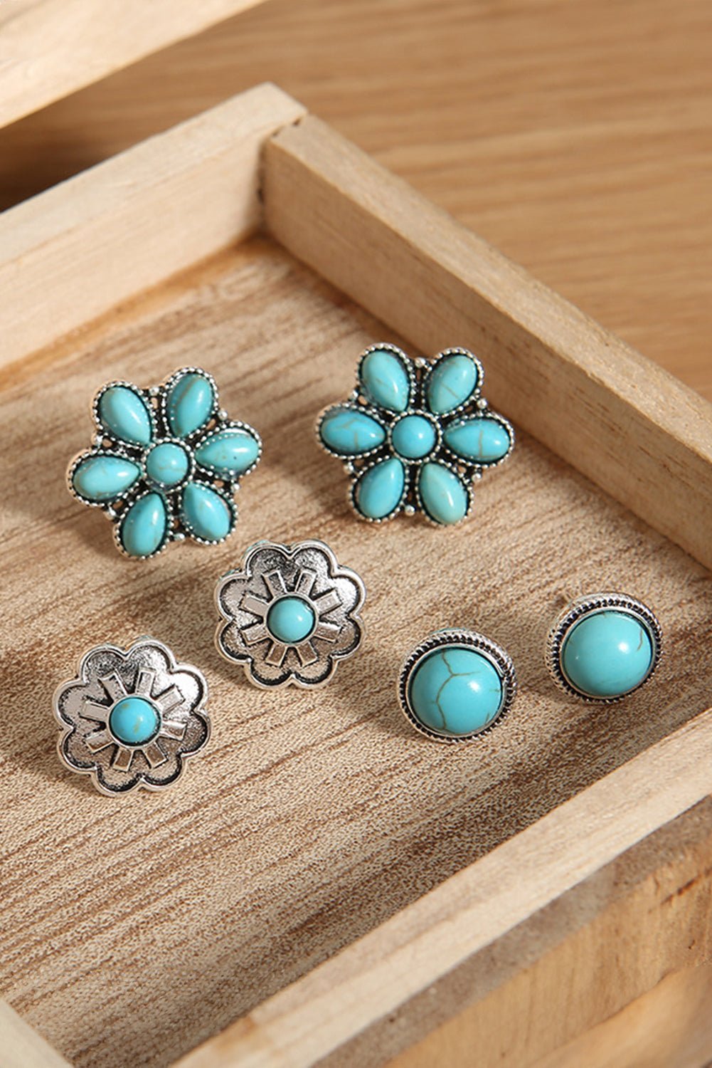 3 Piece Set Western Stud Earrings - Rustic Avenue