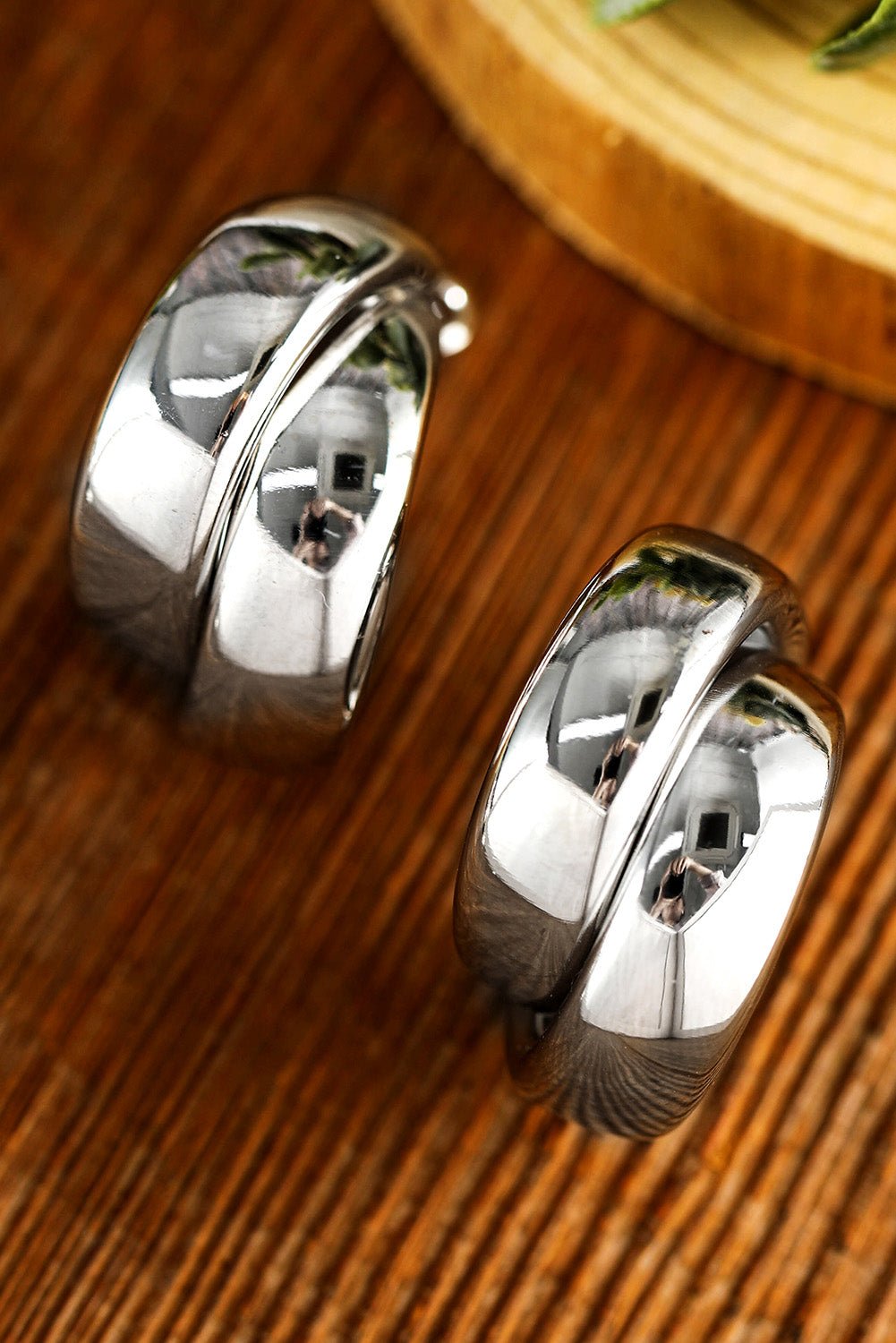 Silvery Layered Hoop Studded Earrings - Rustic Avenue