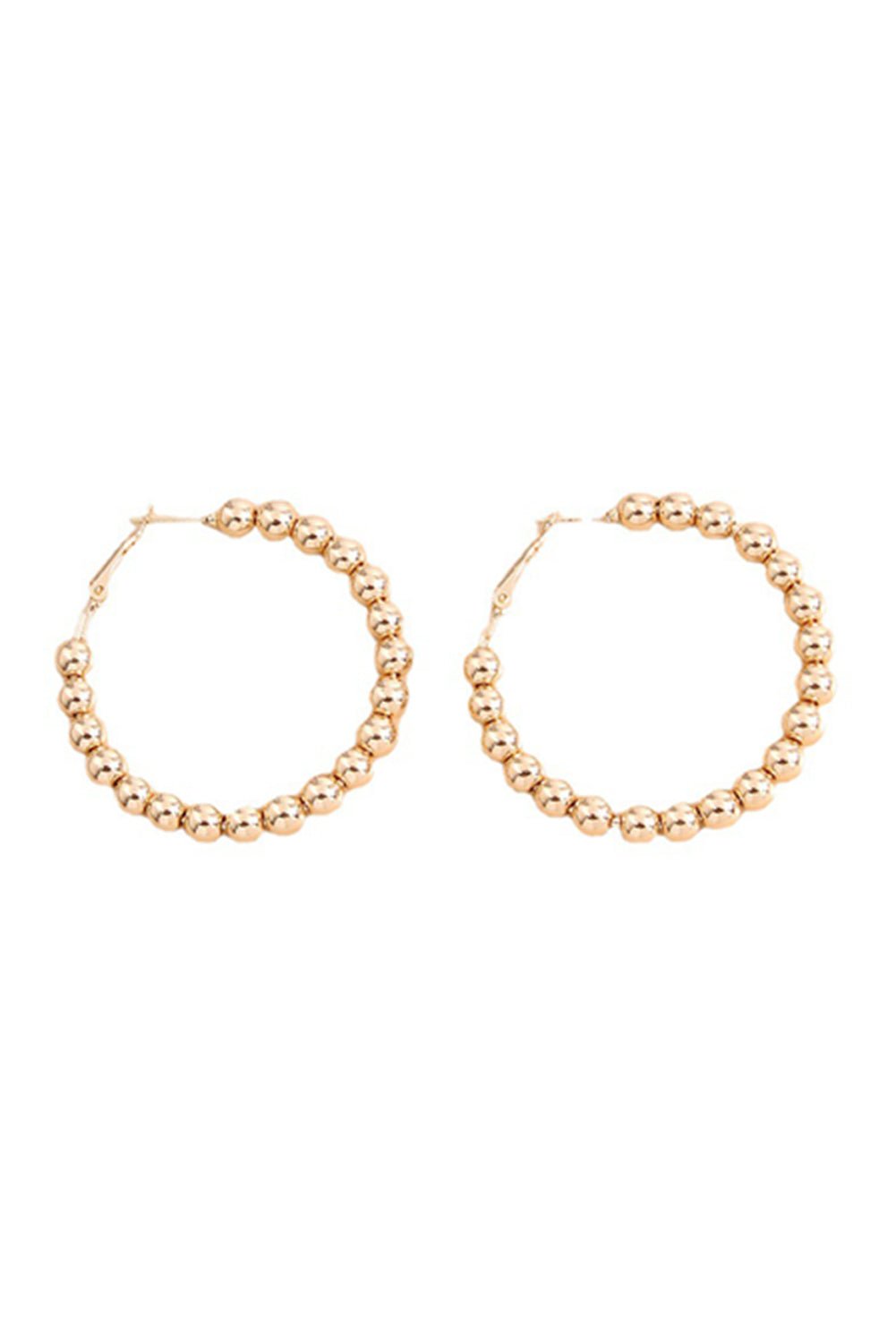 Gold Beads Hoop Earrings - Rustic Avenue