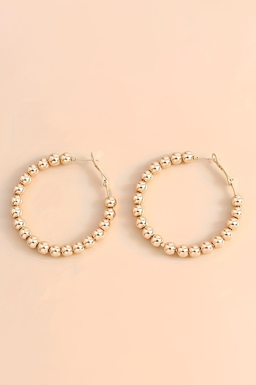 Gold Beads Hoop Earrings - Rustic Avenue