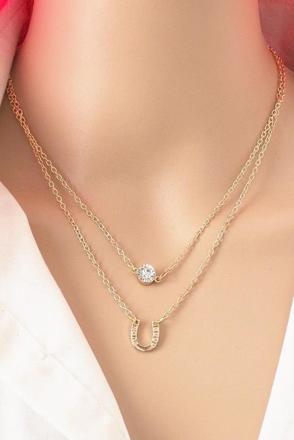 Gold Horseshoe Layered Chopped Necklace - Rustic Avenue