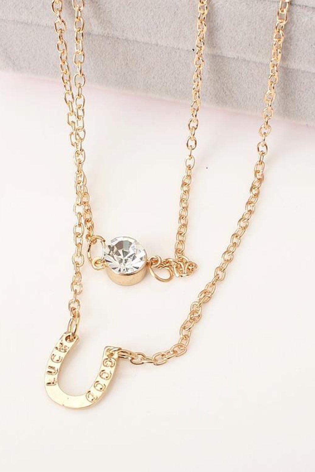 Gold Horseshoe Layered Chopped Necklace - Rustic Avenue