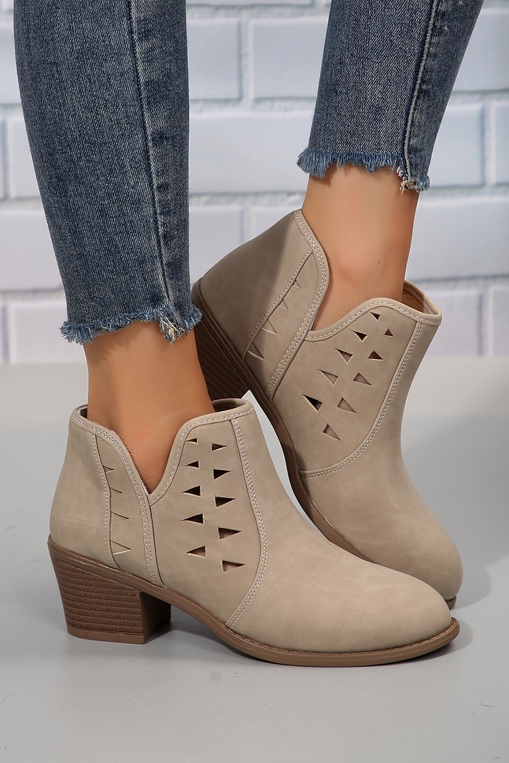 Quinn Cut Out Suede Ankle Boots - Rustic Avenue