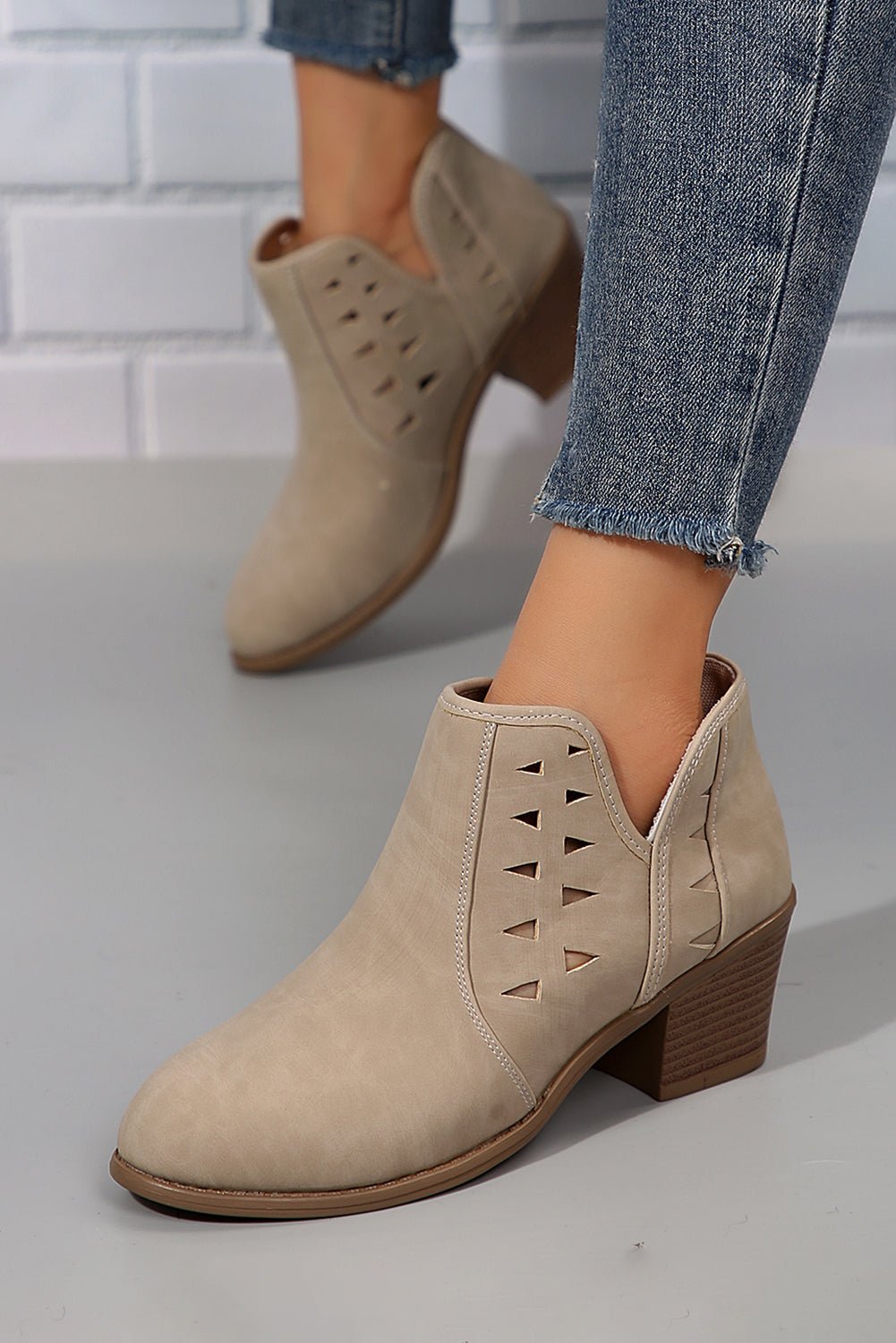 Quinn Cut Out Suede Ankle Boots - Rustic Avenue