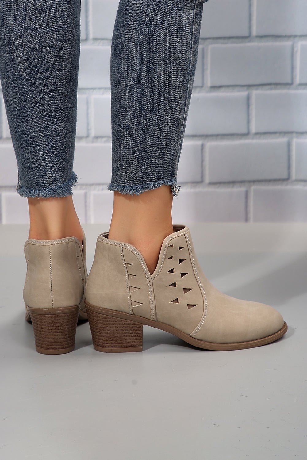 Quinn Cut Out Suede Ankle Boots - Rustic Avenue