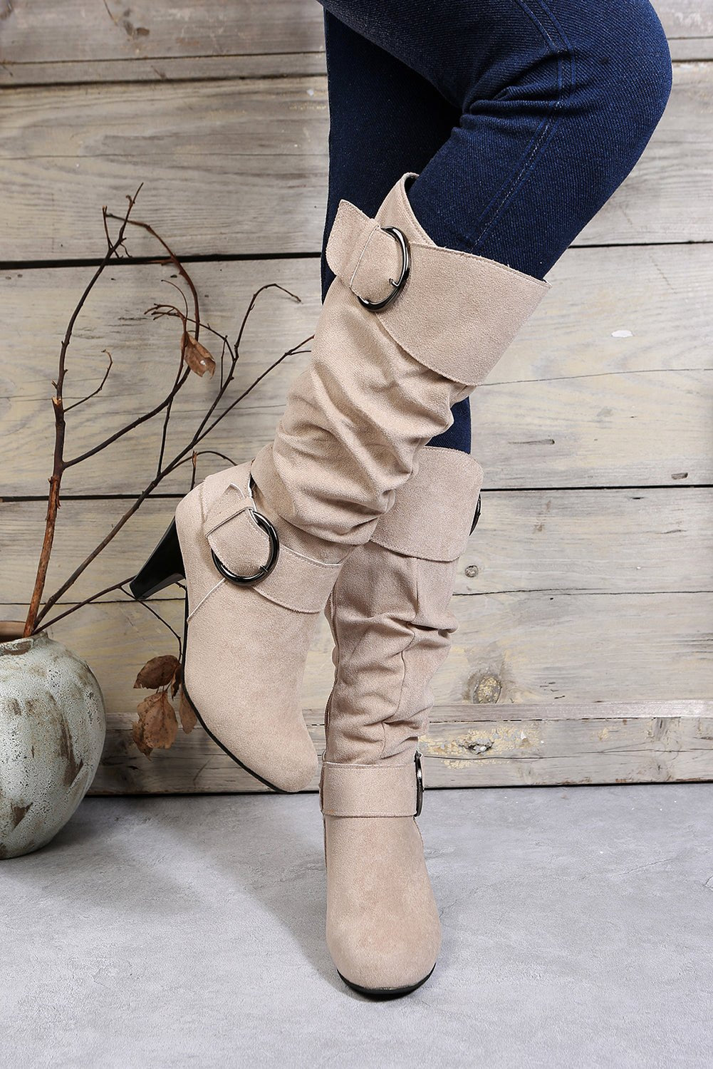 Kennedy Dual Buckle Strap Side Zip Boots - Rustic Avenue
