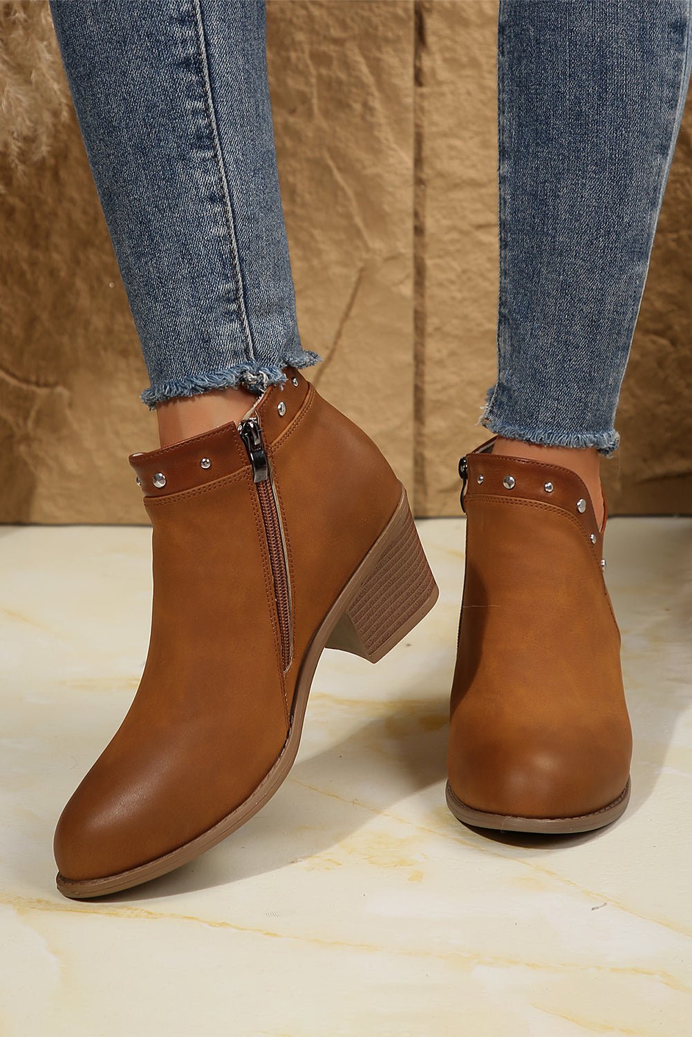 Melody Studded Ankle Boots - Rustic Avenue