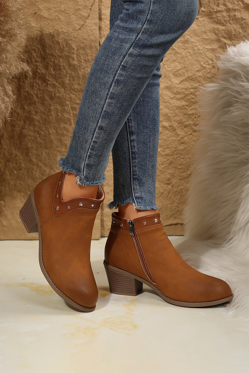 Melody Studded Ankle Boots - Rustic Avenue