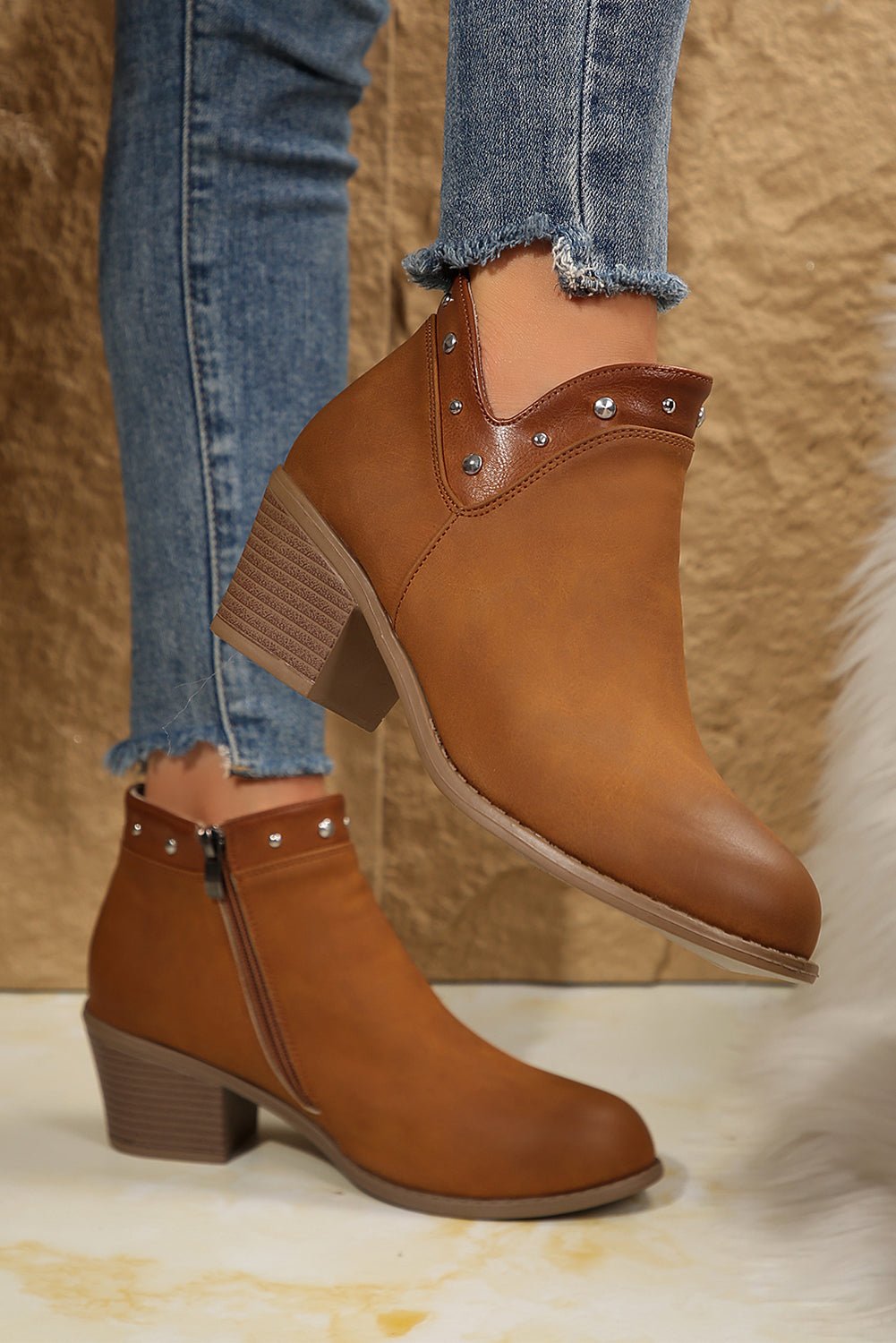 Melody Studded Ankle Boots - Rustic Avenue