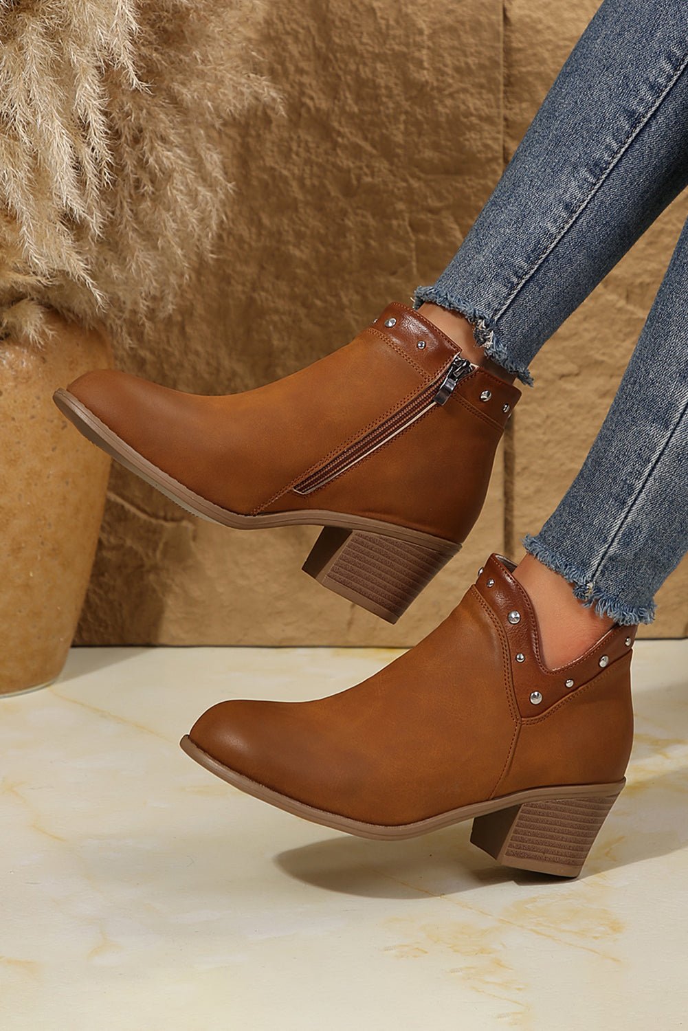 Melody Studded Ankle Boots - Rustic Avenue