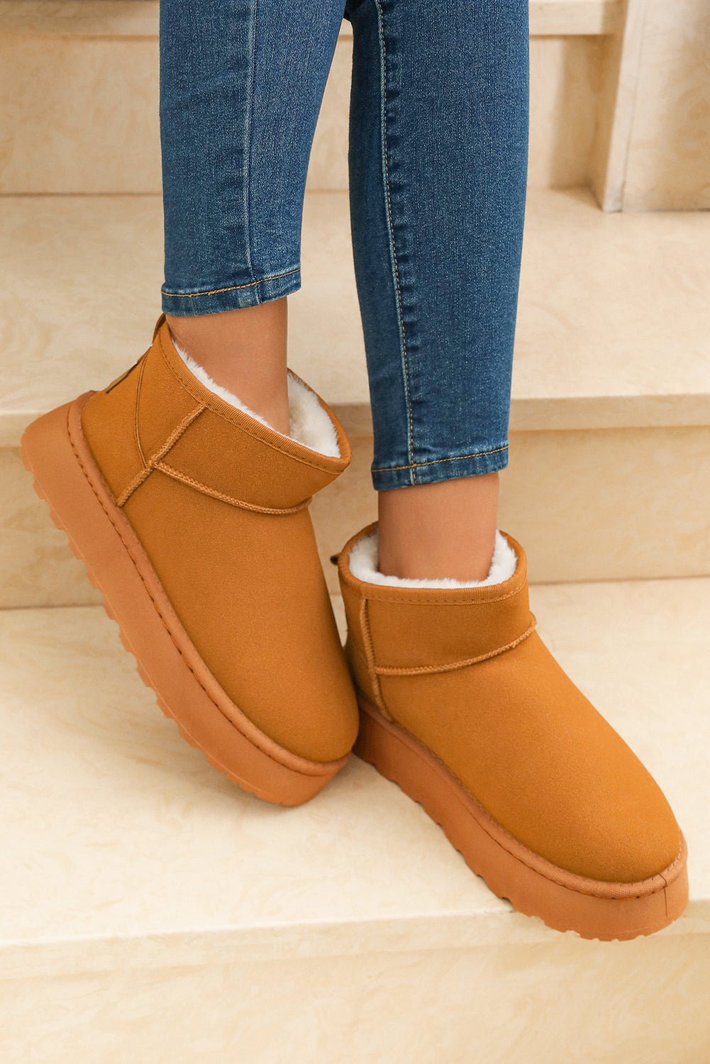 Anna Fur Lined Suede Ankle Snow Boots - Rustic Avenue