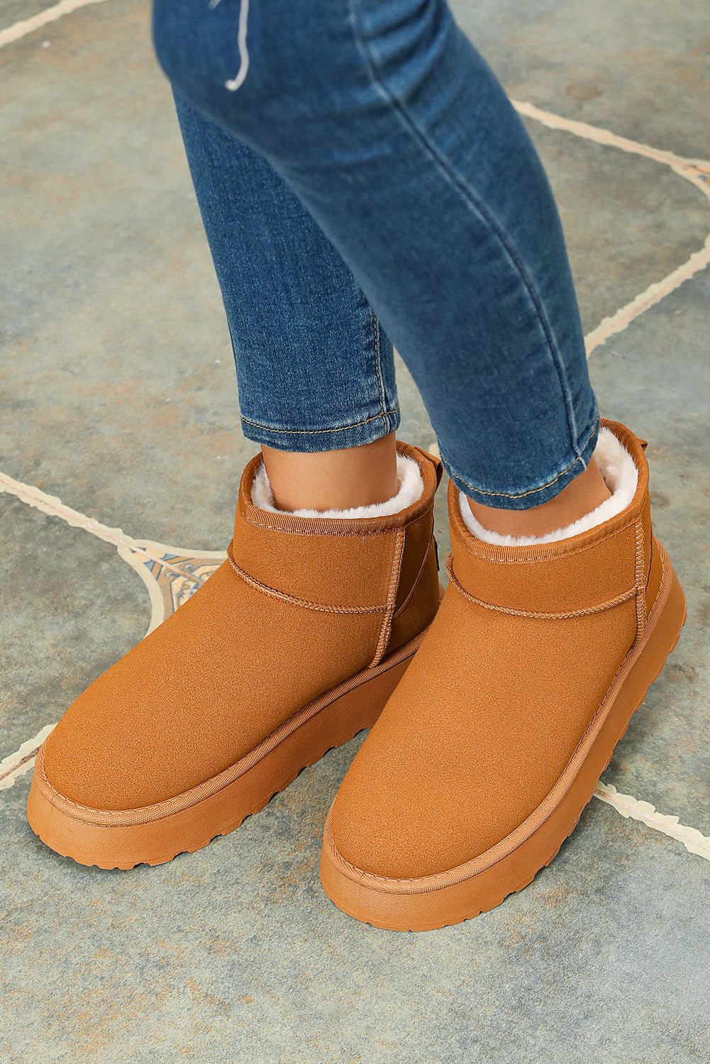 Anna Fur Lined Suede Ankle Snow Boots - Rustic Avenue