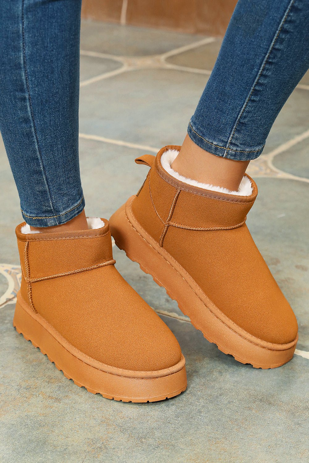 Anna Fur Lined Suede Ankle Snow Boots - Rustic Avenue