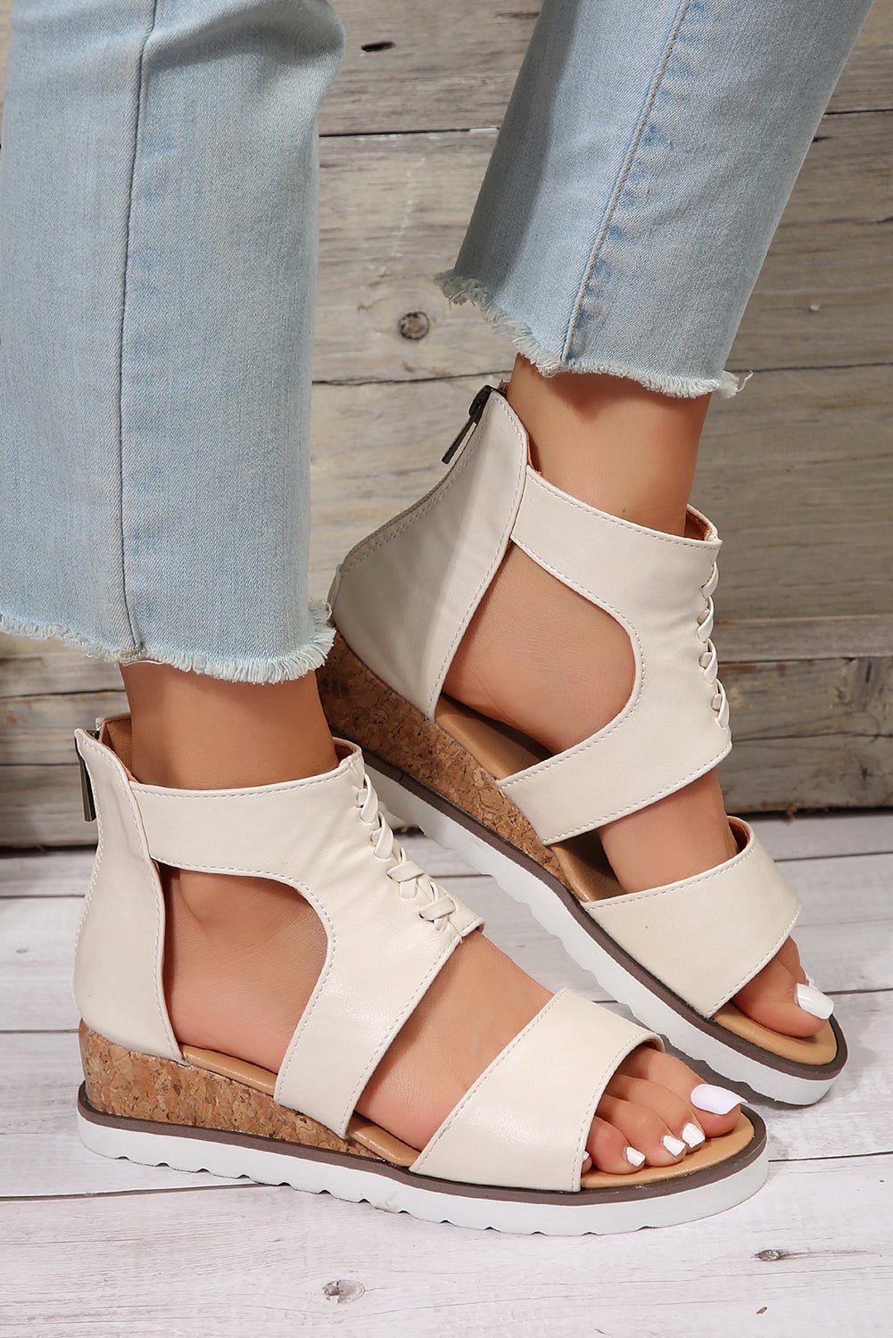 Nora Crisscross Hollowed Gladiator Sandals - Rustic Avenue