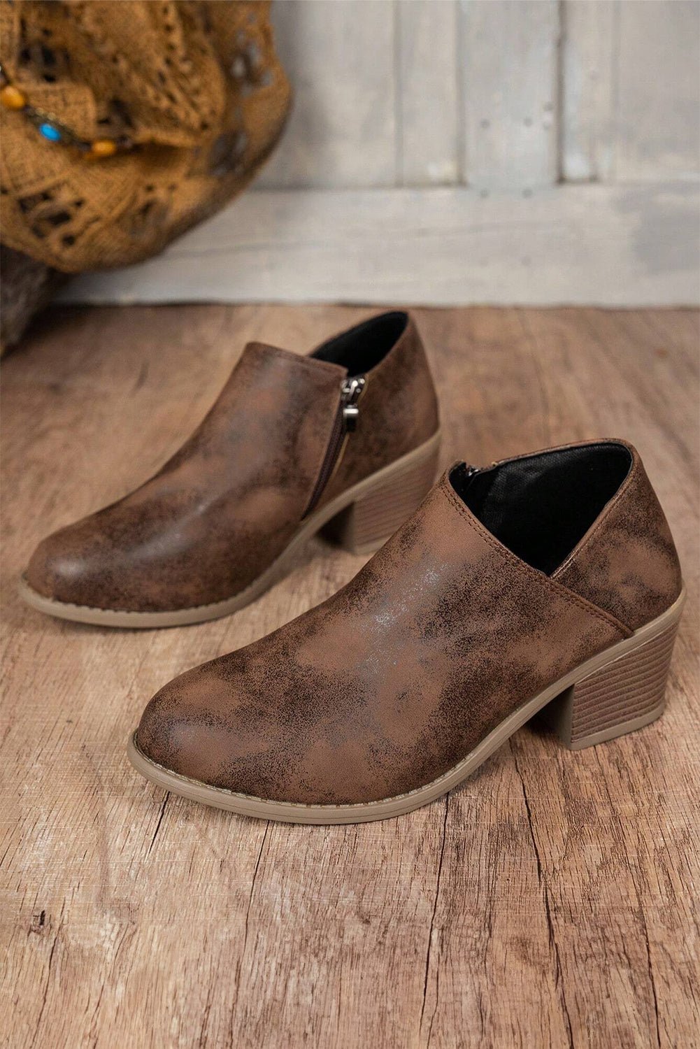 Tulip Opening Suede Ankle Boots - Rustic Avenue