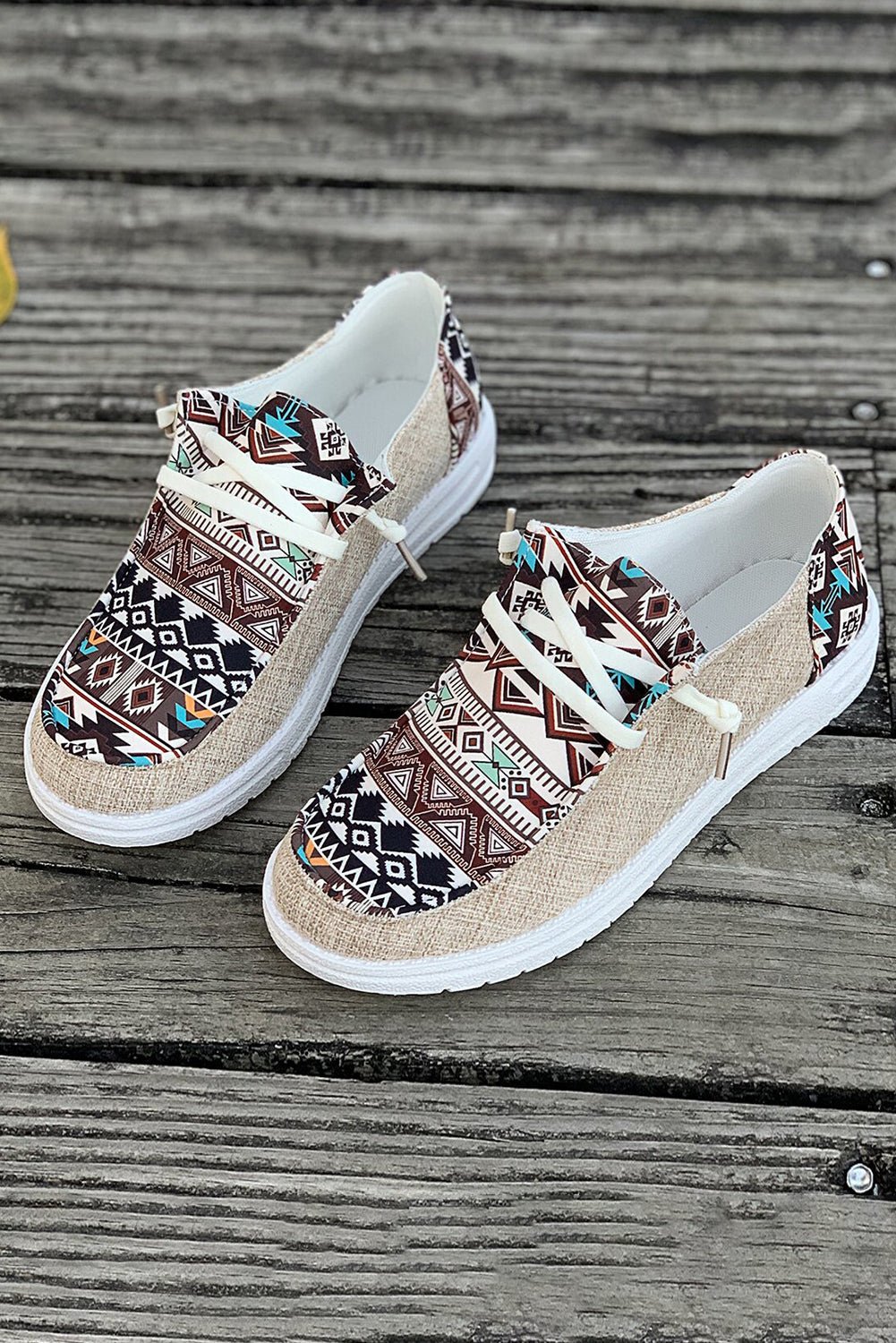 Bailee Vintage Aztec Lace - up Flat Shoes - Rustic Avenue