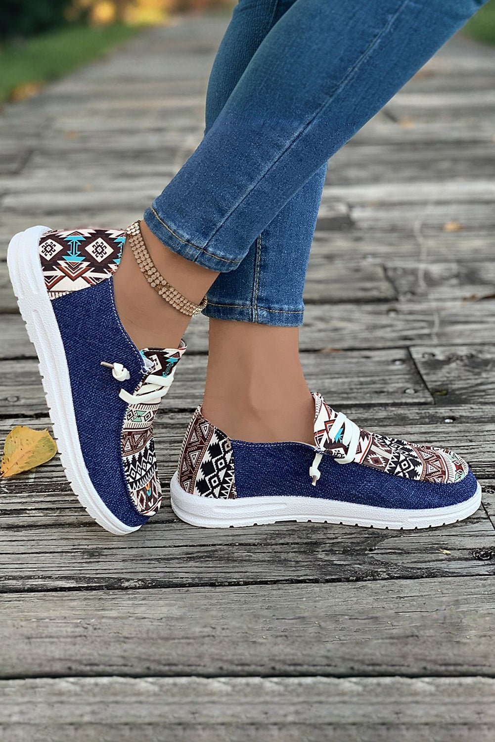 Bailee Vintage Aztec Lace - up Flat Shoes - Rustic Avenue