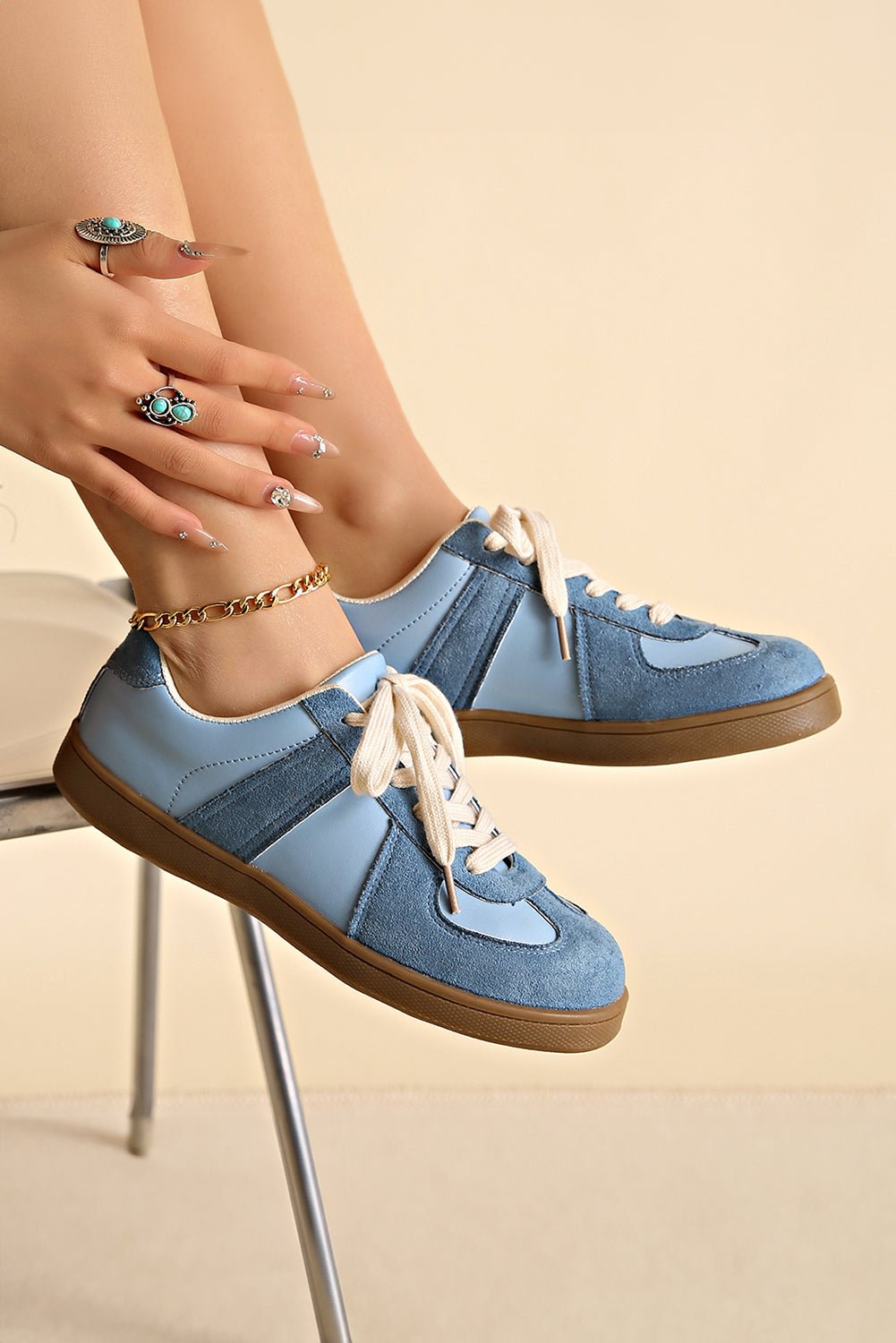 Raina Two Tone Lace - up Sneakers - Rustic Avenue