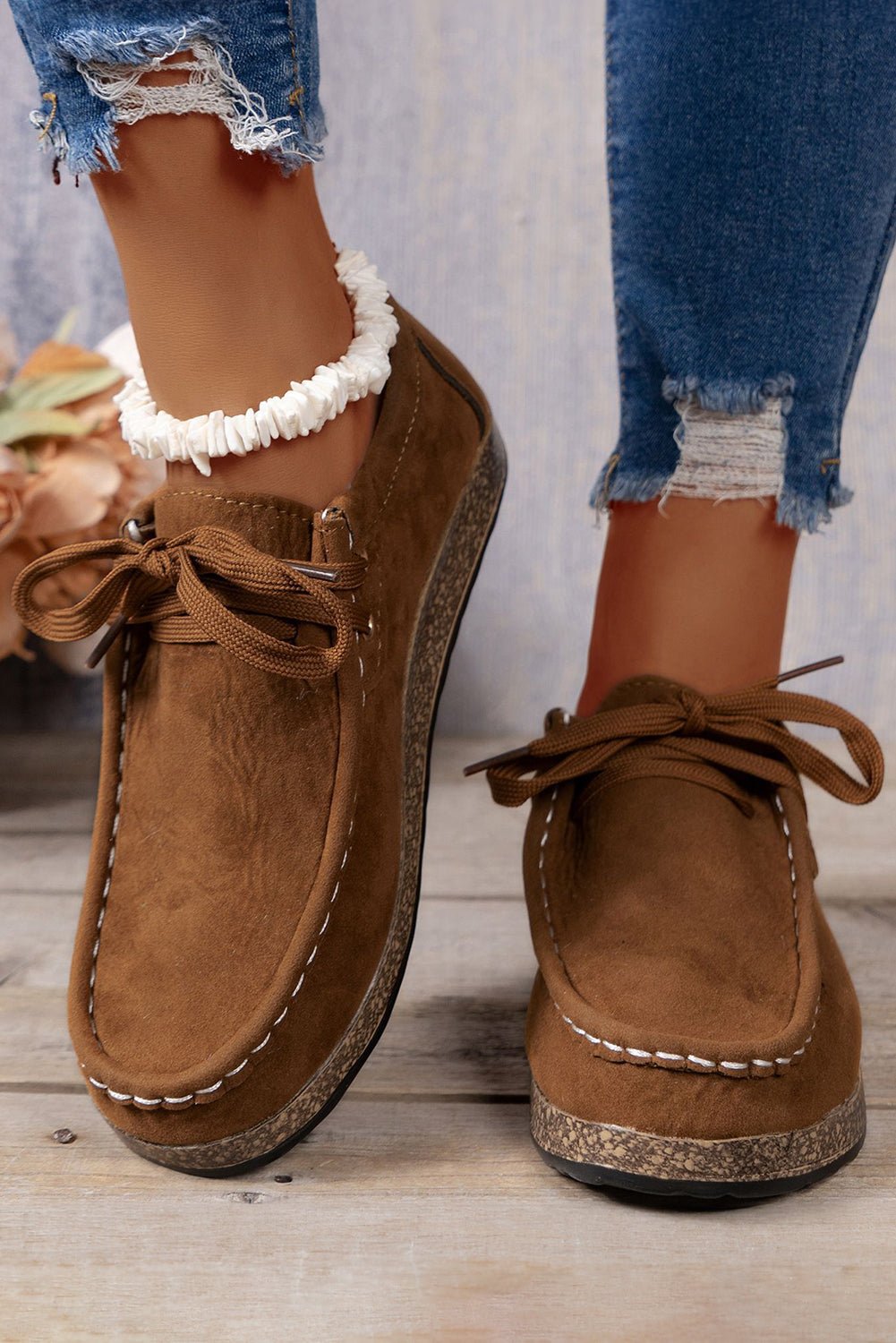Sutton Thick Sole Lace - up Casual Shoes - Rustic Avenue