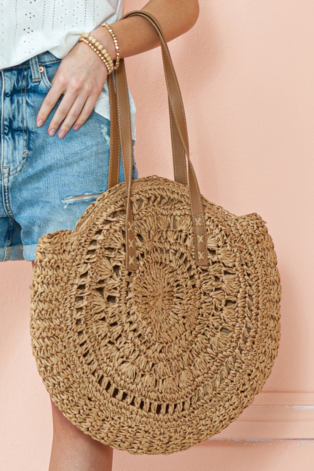 Mavis Bohemian Straw Woven Round Bag - Rustic Avenue