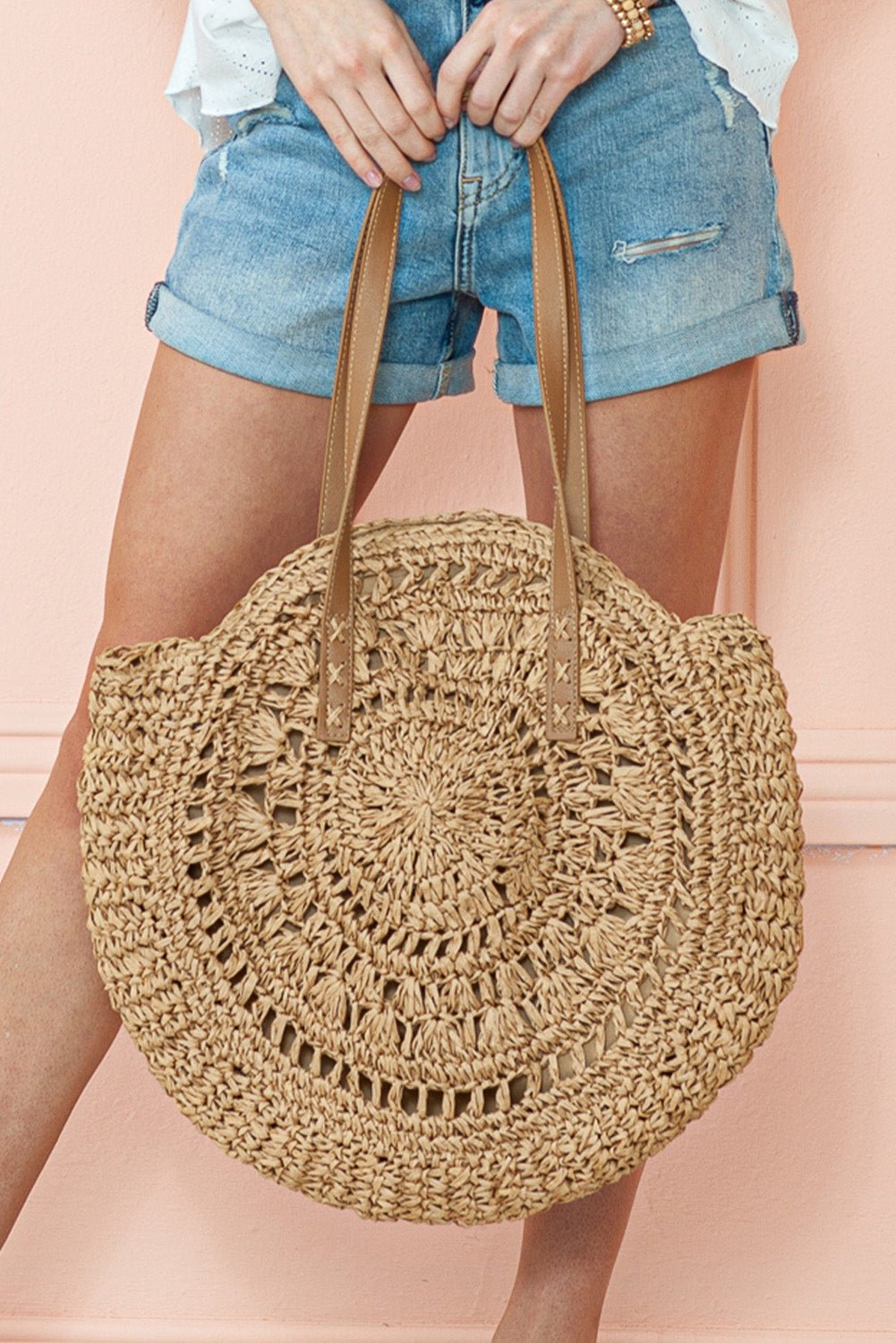 Mavis Bohemian Straw Woven Round Bag - Rustic Avenue