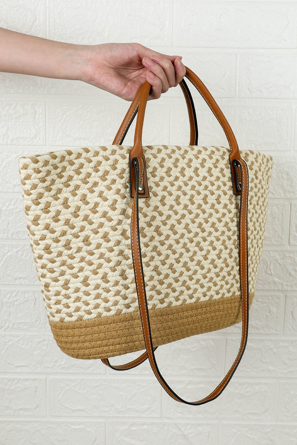 Jaylani Woven Tote Bag - Rustic Avenue