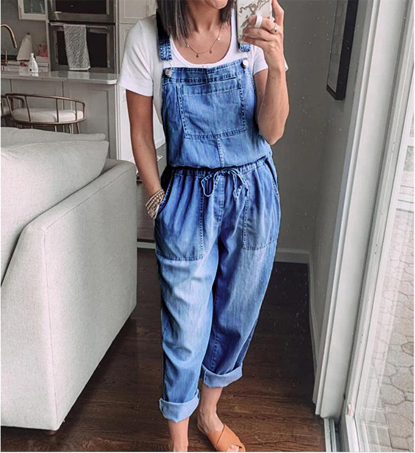 Cowgirl Drawstring Denim Overalls | Comfortable & Stylish for Every Cowgirl - Rustic Avenue