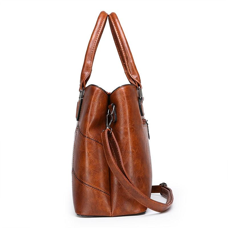 Luxury 3 Piece Leather Tote Set | Genuine Leather Cowgirl Shoulder Bag & Clutch - Rustic Avenue