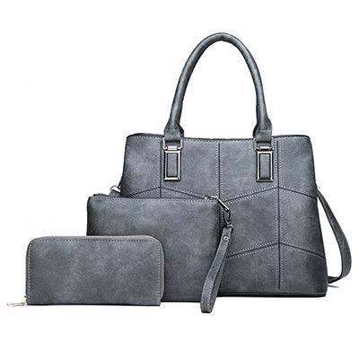 Luxury 3 Piece Leather Tote Set | Genuine Leather Cowgirl Shoulder Bag & Clutch - Rustic Avenue