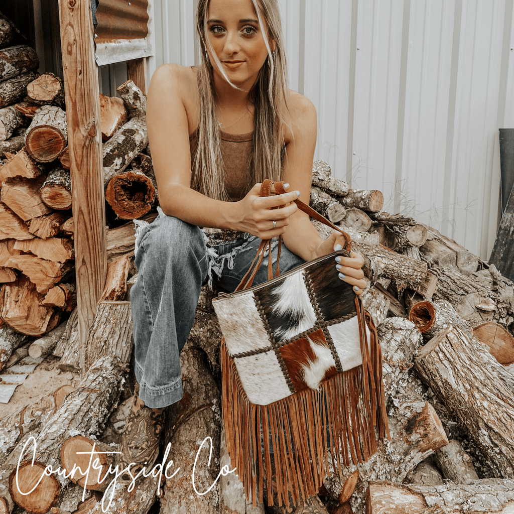 Chesney Cowhide Western Purse - Rustic Avenue