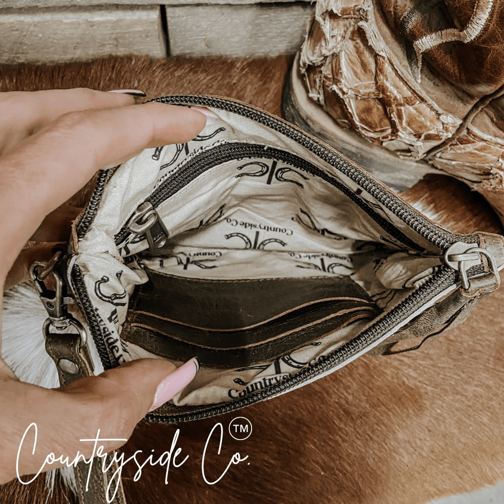 Colette Cowhide Wristlet - Rustic Avenue