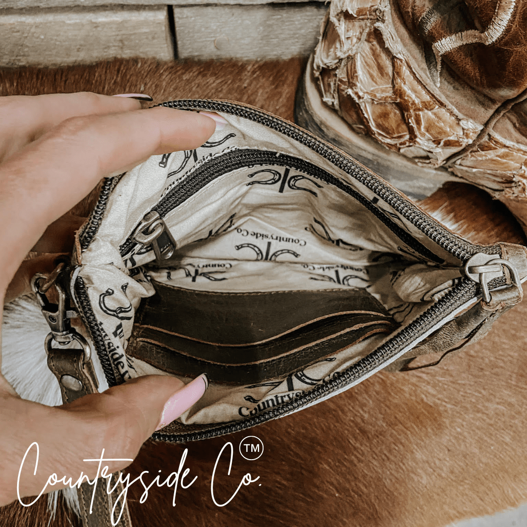 Colette Cowhide Wristlet - Rustic Avenue
