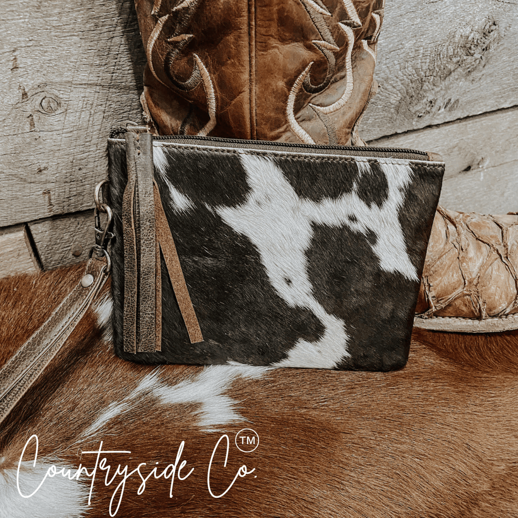 Colette Cowhide Wristlet - Rustic Avenue