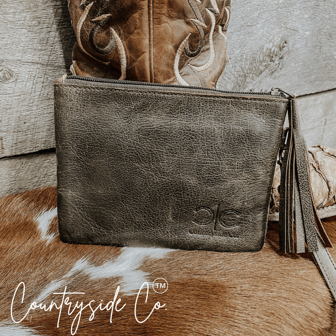 Colette Cowhide Wristlet - Rustic Avenue