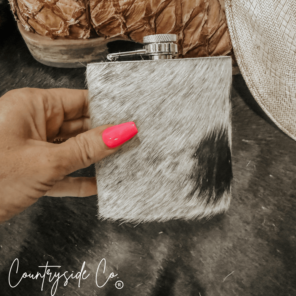 Cowhide Flask - Rustic Avenue