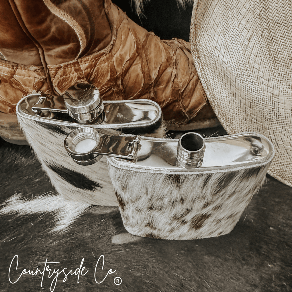 Cowhide Flask - Rustic Avenue