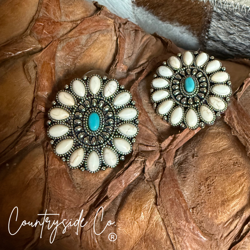 Cora Natural Stone and Turquoise Earrings