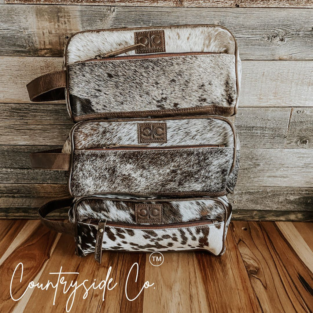Countryside Cowhide Toiletry Bag - Rustic Avenue