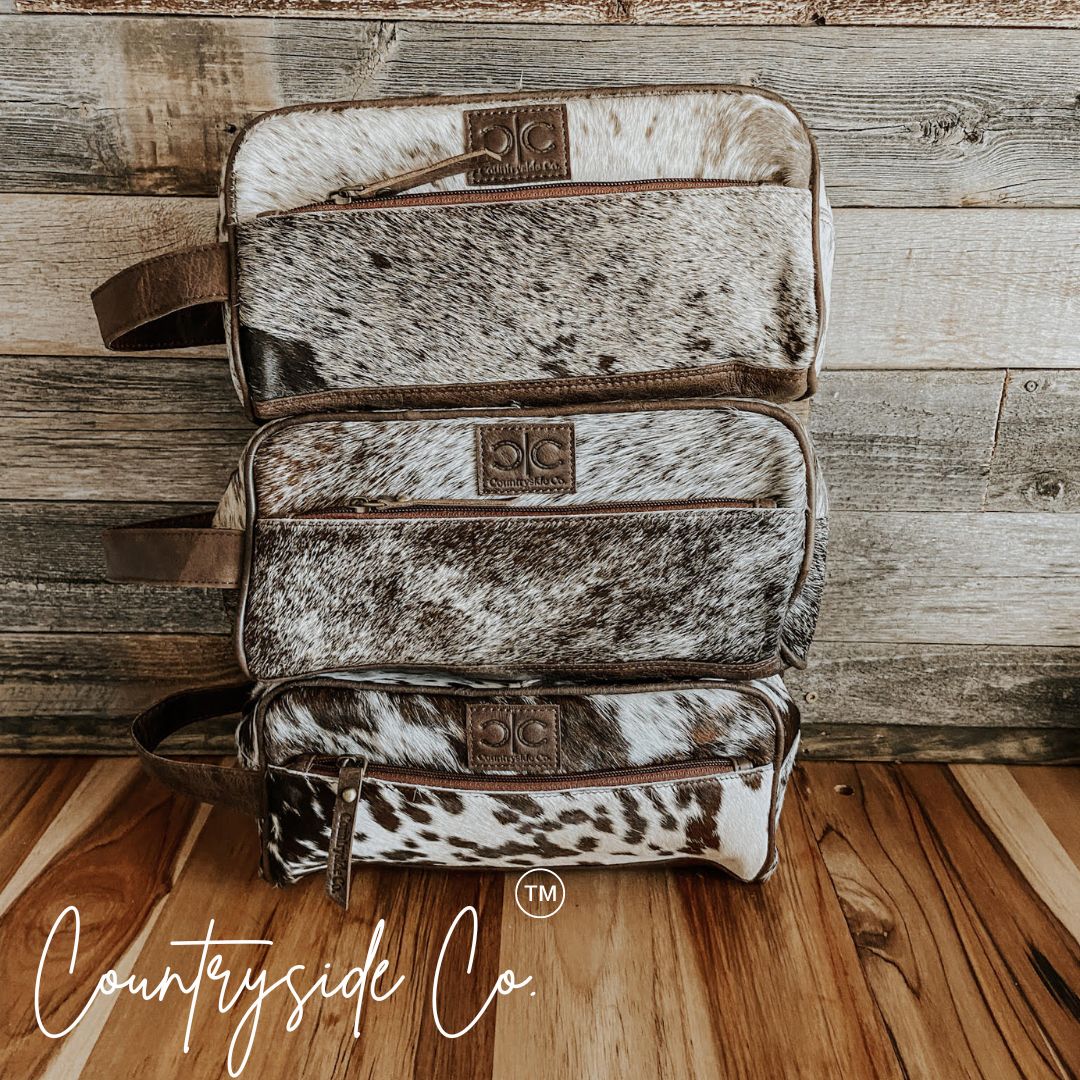 Countryside Cowhide Toiletry Bag - Rustic Avenue
