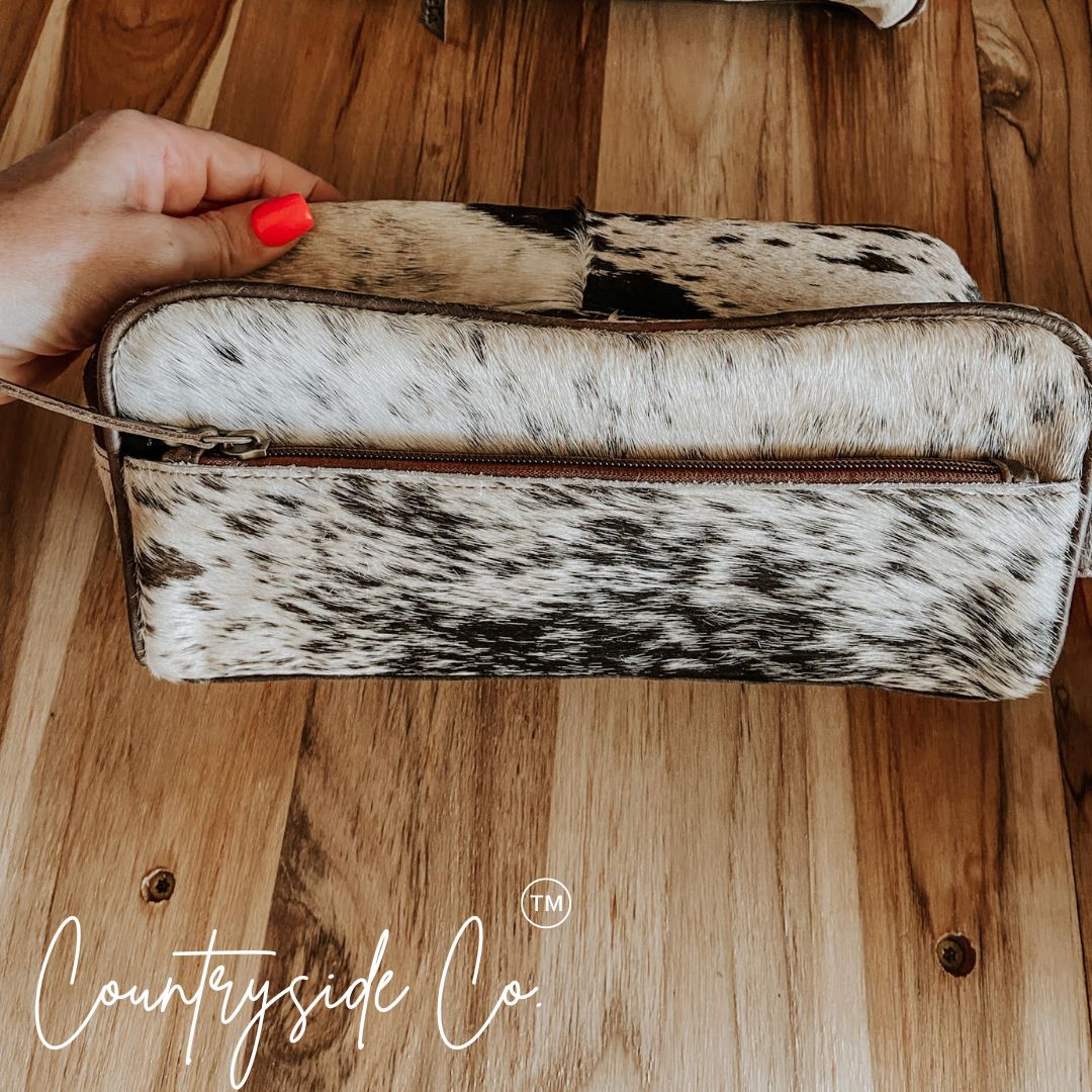 Countryside Cowhide Toiletry Bag - Rustic Avenue