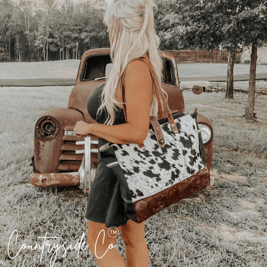 Darby Cowhide Carry All Overnight Bag - Rustic Avenue