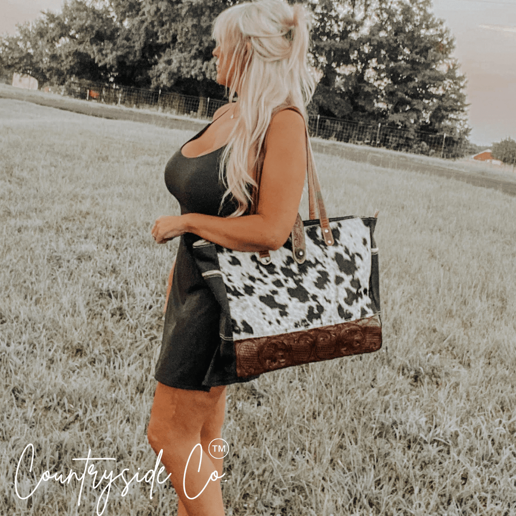 Darby Cowhide Carry All Overnight Bag - Rustic Avenue