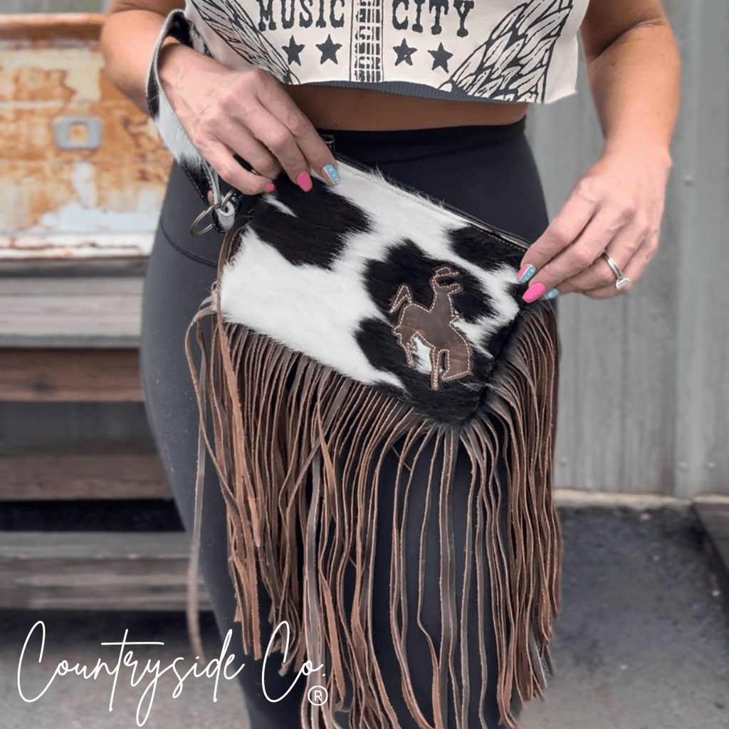 Rodeo Rider Cowhide Purse with Wristlet - Rustic Avenue